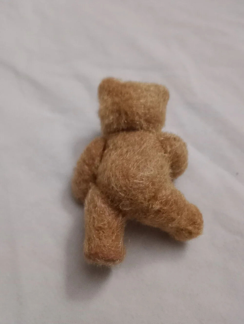 Vintage Dollhouse Teddy Bear Flocked Posable Toy